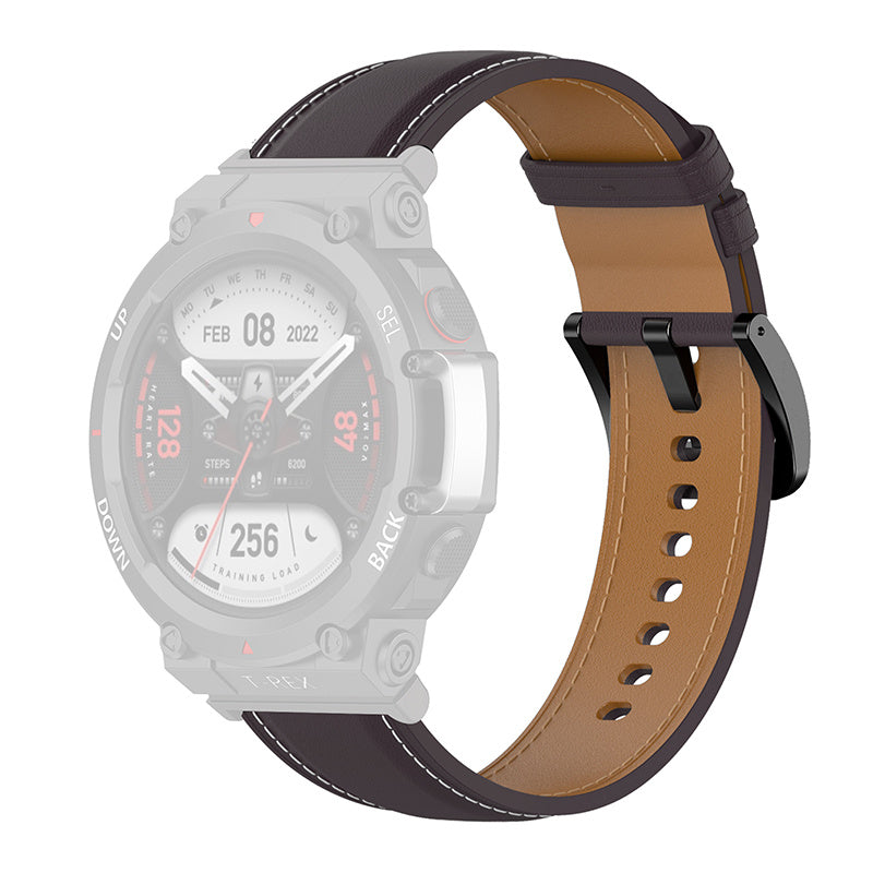 For Huami Amazfit T-Rex 2 Genuine Leather Replacement Watch Strap Adjustable Wrist Band with Tool For Huami Amazfit T-Rex 2 Genuine Leather Replacement Watch Strap Adjustable Wrist Band with Tool